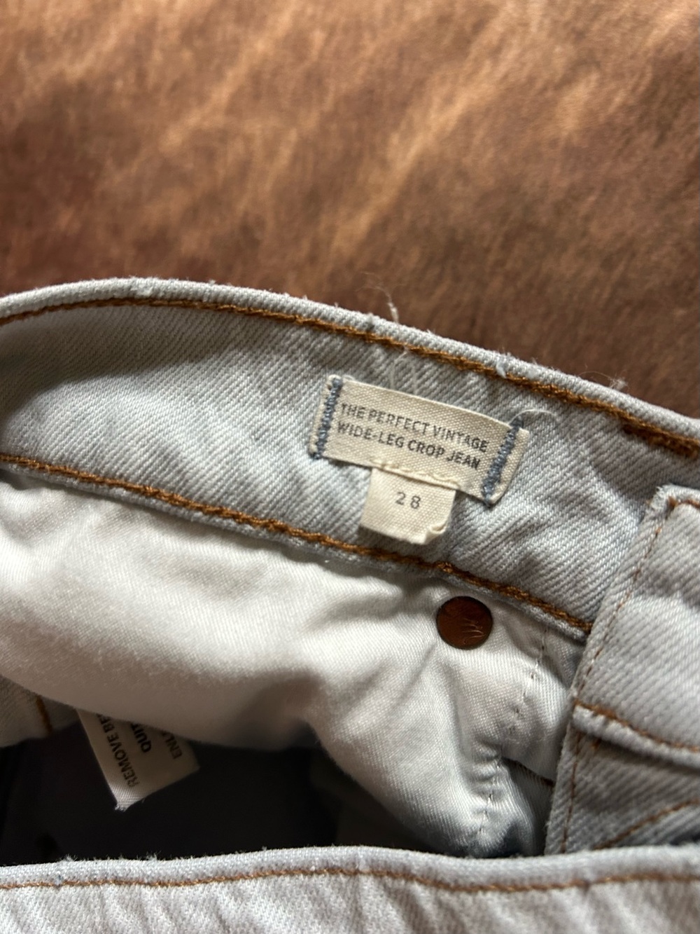 Madewell The Perfect Vintage Wide Leg Crop Jeans Light Wash Size 28 Quiet Luxury - Picture 8 of 9